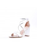 Faux leather heeled sandal