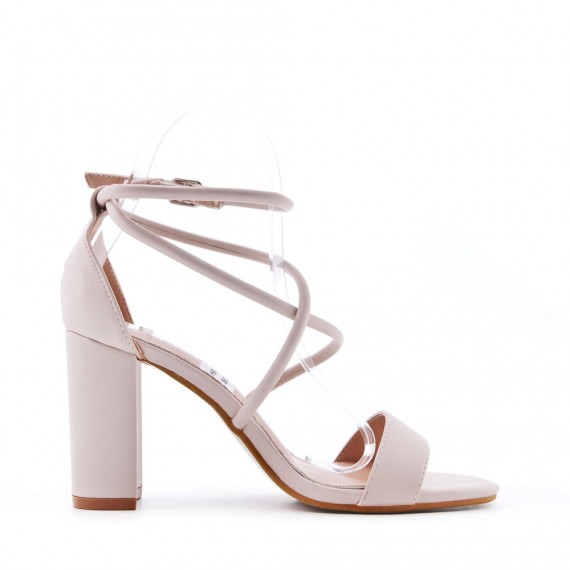 Faux leather heeled sandal