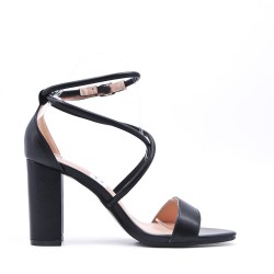 Faux leather heeled sandal