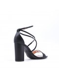 Faux leather heeled sandal