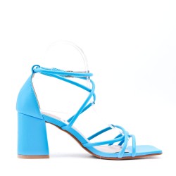 Faux leather heeled sandal