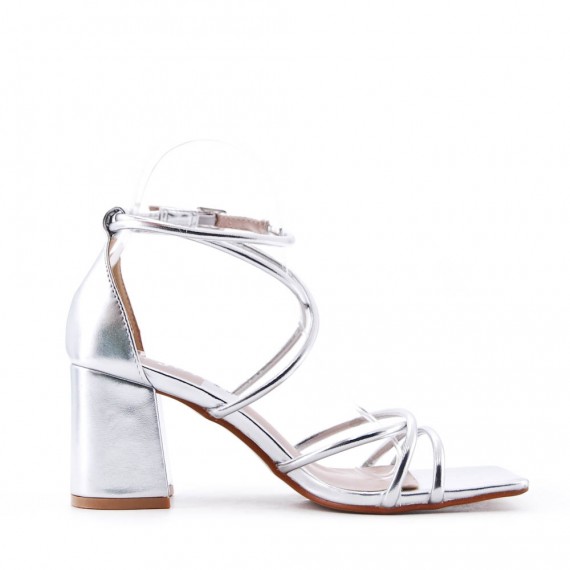 Faux leather heeled sandal