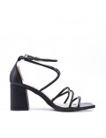 Faux leather heeled sandal