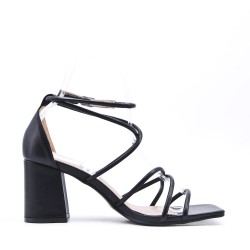 Faux leather heeled sandal