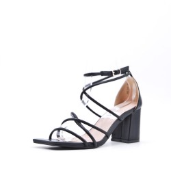 Faux leather heeled sandal