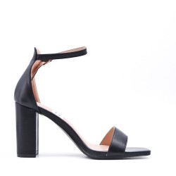 Faux leather heeled sandal