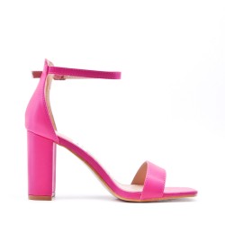 Faux leather heeled sandal