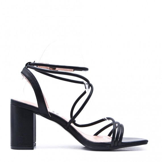 Faux leather heeled sandal