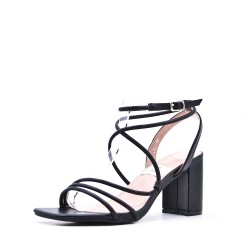 Faux leather heeled sandal