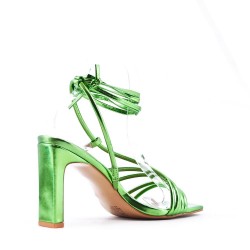 Faux leather heeled sandal