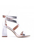 Faux leather heeled sandal