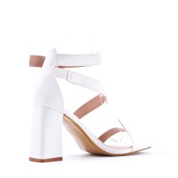 Faux leather heeled sandal