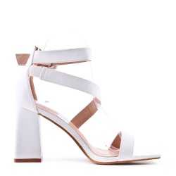 Faux leather heeled sandal