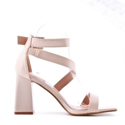 Faux leather heeled sandal