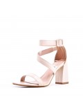 Faux leather heeled sandal