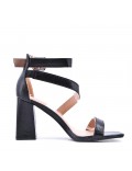 Faux leather heeled sandal