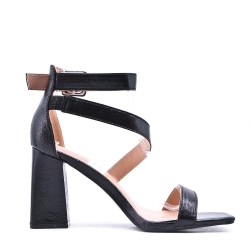 Faux leather heeled sandal