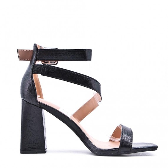 Faux leather heeled sandal