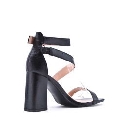 Faux leather heeled sandal