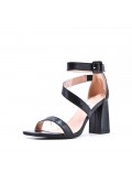 Faux leather heeled sandal