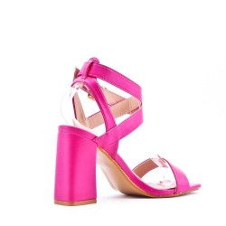 Faux leather heeled sandal