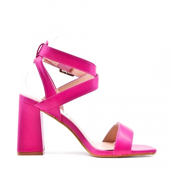 Faux leather heeled sandal