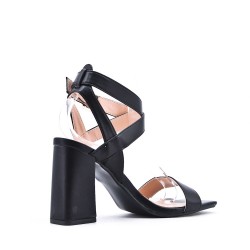 Faux leather heeled sandal