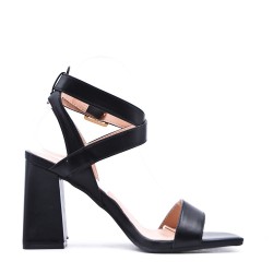 Faux leather heeled sandal