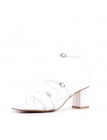 Faux leather heeled sandal