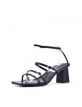 Faux leather heeled sandal