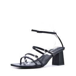 Faux leather heeled sandal