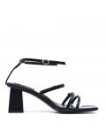 Faux leather heeled sandal