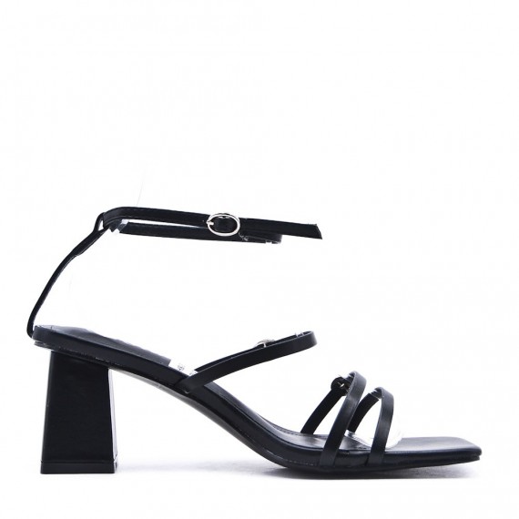 Faux leather heeled sandal