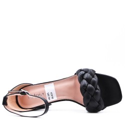 Faux leather heeled sandal