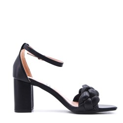 Faux leather heeled sandal