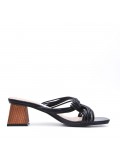 Faux leather heeled sandal