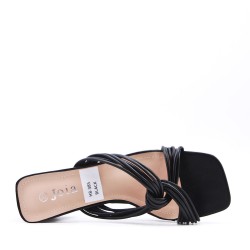 Faux leather heeled sandal