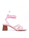 Faux leather heeled sandal