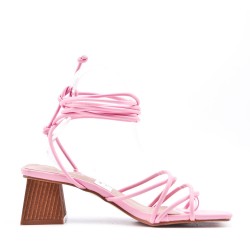 Faux leather heeled sandal