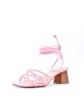 Faux leather heeled sandal