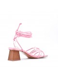 Faux leather heeled sandal