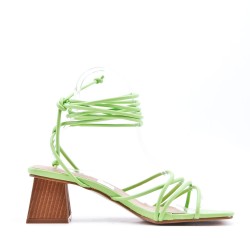 Faux leather heeled sandal