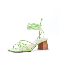 Faux leather heeled sandal