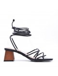 Faux leather heeled sandal