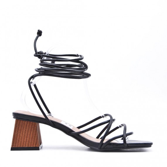 Faux leather heeled sandal