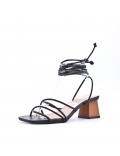 Faux leather heeled sandal