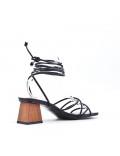 Faux leather heeled sandal