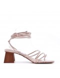 Faux leather heeled sandal