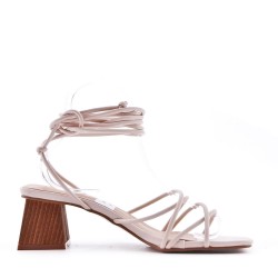 Faux leather heeled sandal