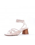 Faux leather heeled sandal